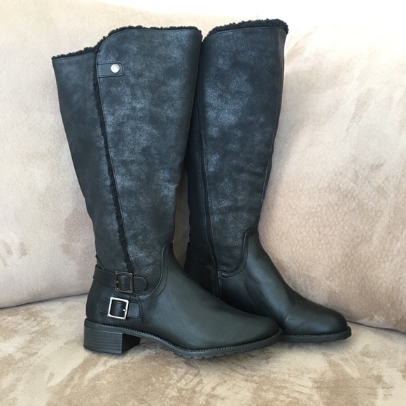 Jasmin Black Knee Length Boots - Picture 2 of 8